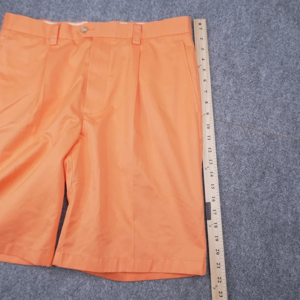 Callaway Golf Shorts Mens 34 Orange Pleated Cotton Solid Casual Sporty